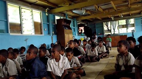 Fijian Village School Kids Greeting Tourists Youtube