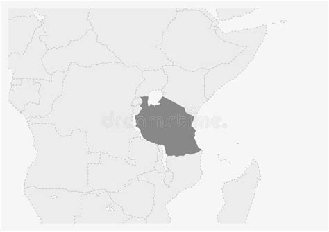 Map of Africa with Highlighted Tanzania Map Stock Vector - Illustration ...