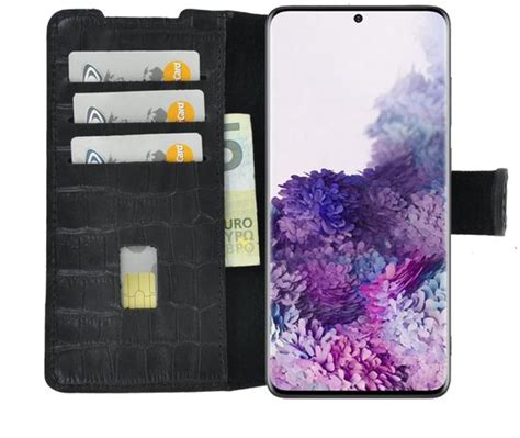 Samsung Galaxy S20 Plus Hoes Cover Wallet Bookcase Pearlycase Echt Leder Hoesje Croco