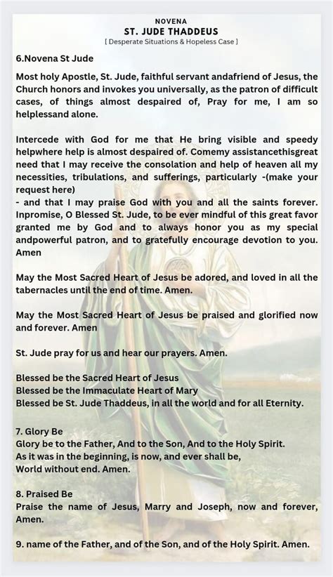 St Jude Devotion Printable Saint Jude Prayer Prayer Card Prayer Digital Download Prayer Card