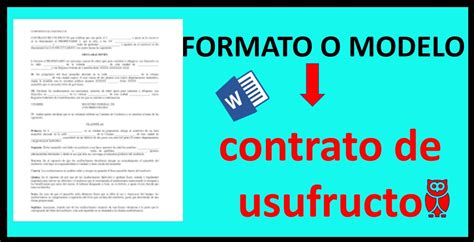 Contrato De Usufructo Formato O Modelo Juristas Eternos