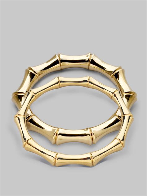 Gucci 18k Yellow Gold Large Bamboo Bracelet In Gold Lyst