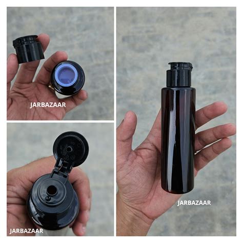 100 ML Sleek Amber Fliptop Bottle JarBazaar