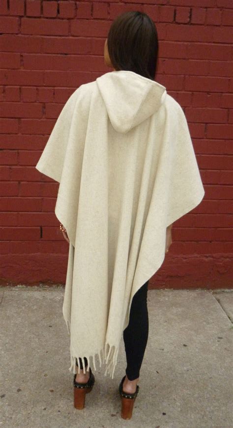 Long Hooded Poncho Open Front Unisex Huitzilli