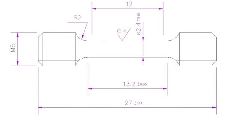 Sub Size Tensile Specimen Used For The Characterization Of The Eu Download Scientific Diagram