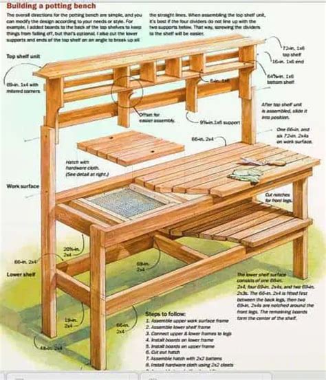 Plans for outdoor potting table