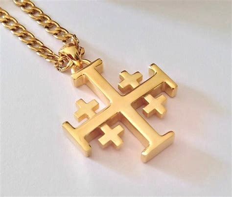 Gold Jerusalem Cross Sterling Silver Jerusalem Cross Men S Sterling