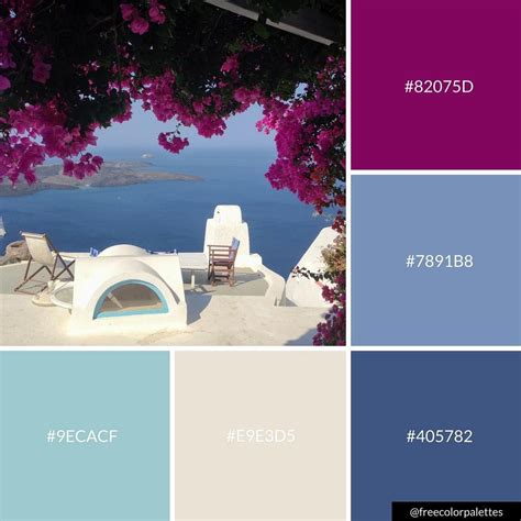 Santorini Greece Beach Color Palette Inspiration Digital Art