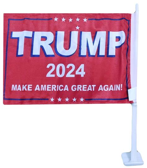 Trump 2024 Maga Red 12x18 12x18 Double Sided Rough Tex Knit Nylon Car