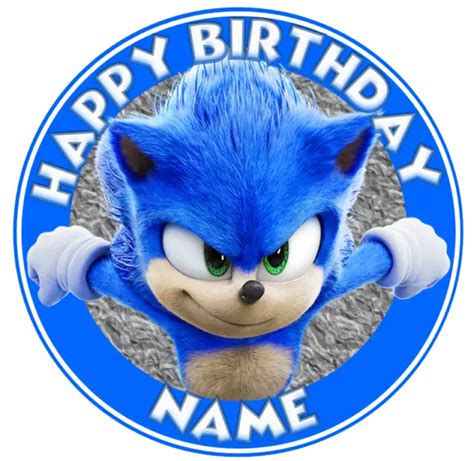 SONIC THE HEDGEHOG PERSONALISED Edible Cake Topper Image Birthday