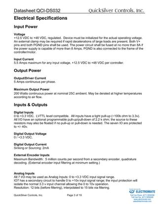 QuickSilver Controls QCI DS032 QCI N2 MX PDF