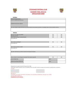 Fillable Online Trial Form Pitchero Fax Email Print Pdffiller