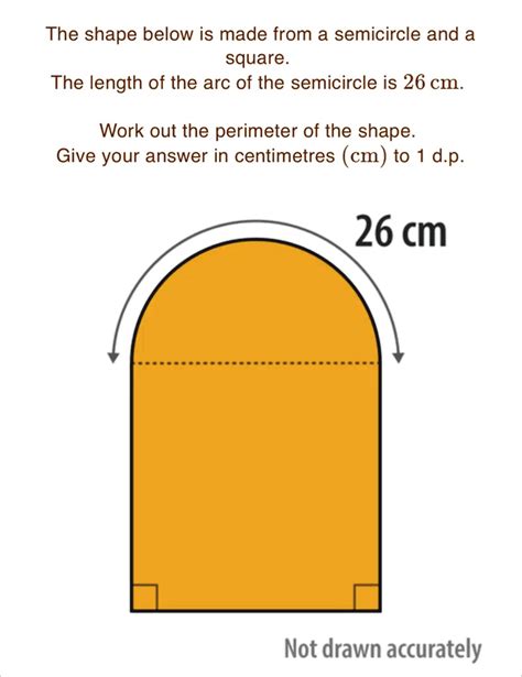 SOLVED The Shape Below Is Made From A Semicircle And A Square The