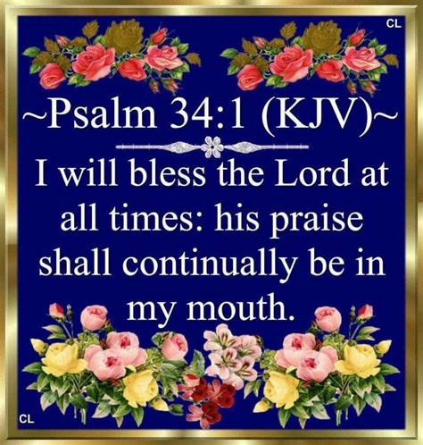 Psalm 34 1 King James Bible Verses Kjv Bless The Lord