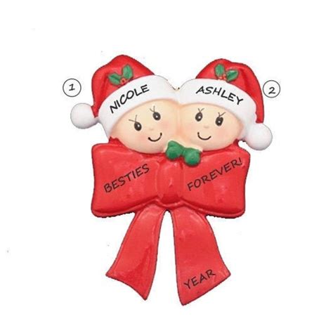 Christmas Ornaments Besties Forever Personalized Etsy