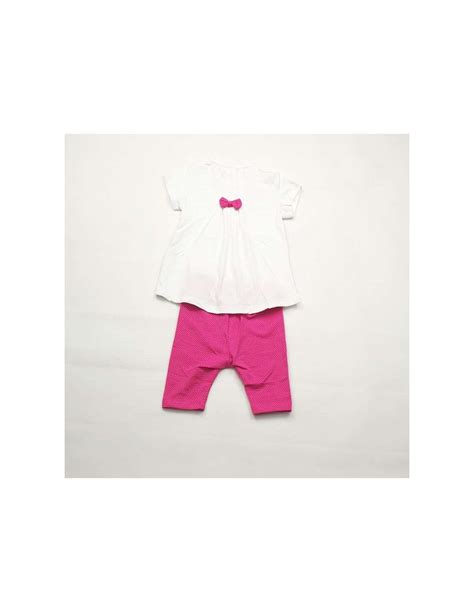 Ropa Para Bebes Conjunto Manga Corta Y Pirata Topos Bebé Niña Dy Talla 12 Meses Color Fucsia