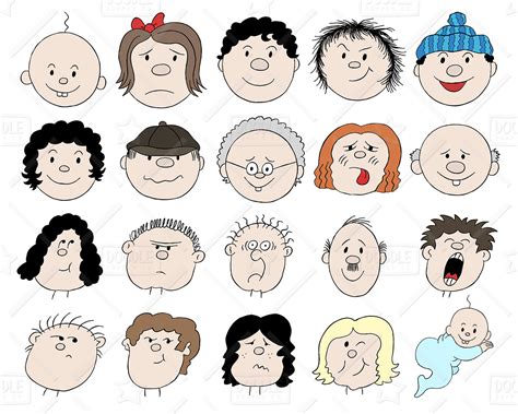 Cartoon Faces Clipart Vector Pack People Clipart Cartoon - Etsy Singapore