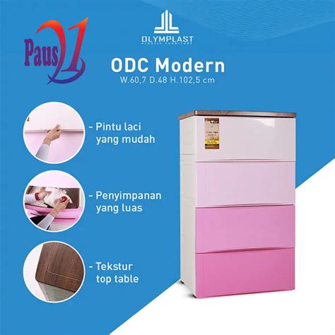 Jual Odc M Gradasi Pink Laci Penyimpanan Plastik Modern Susun