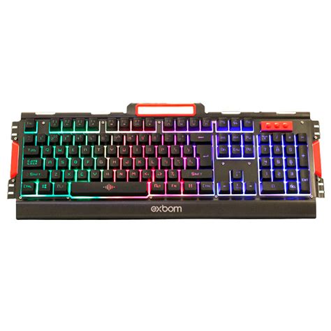 Kit Gamer Teclado Mouse Em Led Metal Abnt Semi Mec Nico Exbom