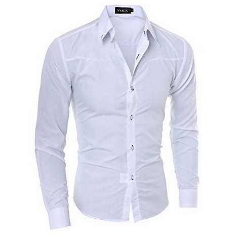 White Cotton Mens Plain Shirt Full Or Long Sleeves Formal Wear At Rs