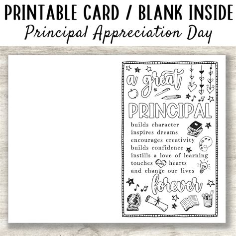 Happy Principal Appreciation Day Principal Day Principal Coloring Card Happy Principal