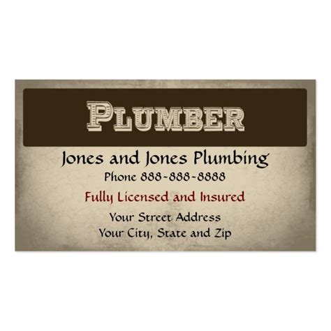 Free Plumbing Business Card Templates - Printable Templates