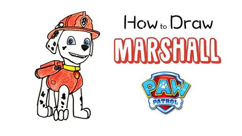 How To Draw Marshall From Paw Patrol Youtube