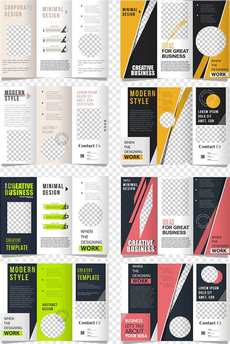 Business Brochure Collection Geometric Trifold Png PNGWing