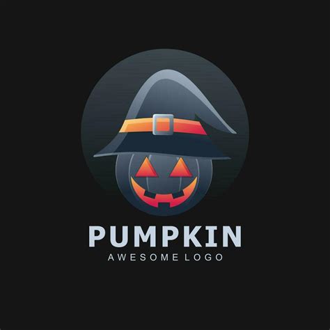 Elegant colorful pumpkin halloween logo gradient 26188496 Vector Art at ...