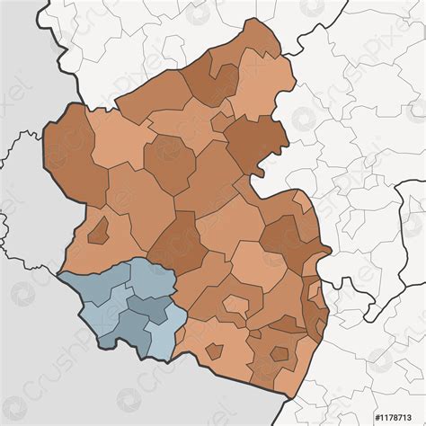 Karte Von Rheinland Pfalz Und Dem Saarland Mit Den Angrenzenden Stock