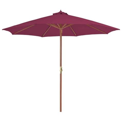 Sombrilla De Jard N Parasol Terraza Con Palo De Madera Cm Burdeos