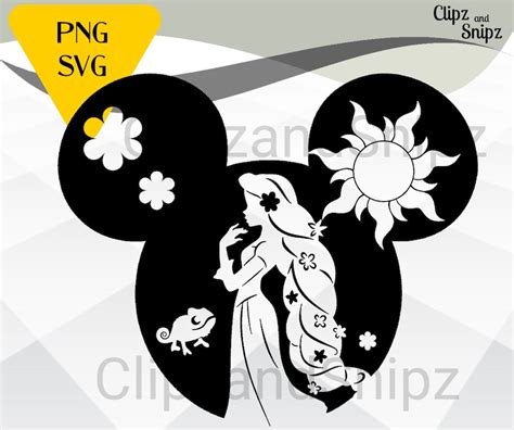 Tangled Mickey Svg And Png Clipart Rapunzel Instant Digital Etsy