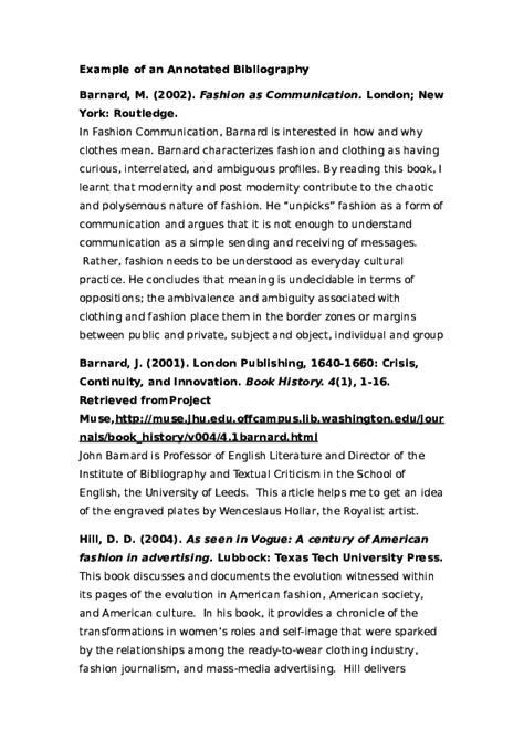 Doc Example Of An Annotated Bibliography Sara Gervasoni