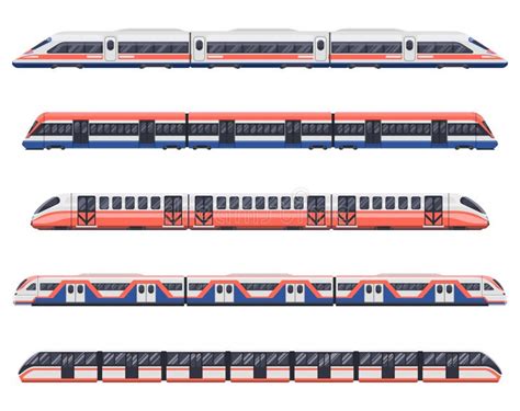 Trains Subways And Metro Railway Transport Wagons Stock Vector