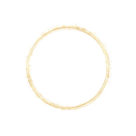 Shinning Glittery Golden Round Frame Frames Circle Golden Png