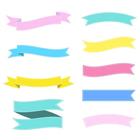 Banners De Cinta De Vector Colorido Conjunto De Cintas En Diferentes