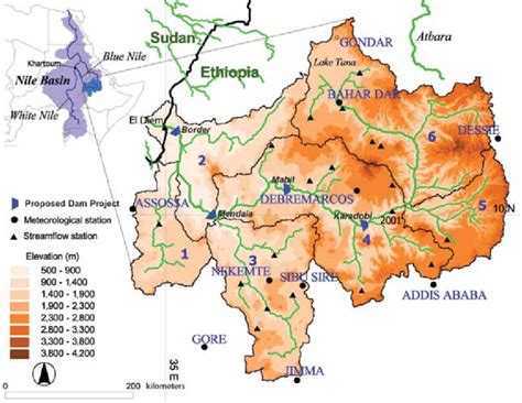 Physical Layout Of The Upper Blue Nile River Basin Six Sub Basins Are