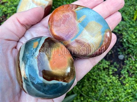 Polychrome Desert Jasper Palm Stone For Vitality Vibrance Grounding