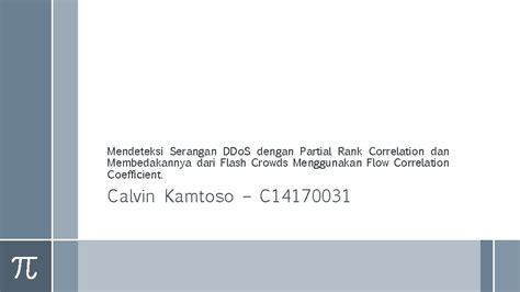 Mendeteksi Serangan DDo S Dengan Partial Rank Correlation