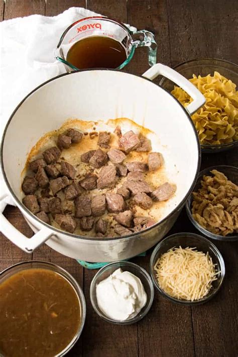 Creamy French Onion Beef And Noodles The Salty Marshmallow