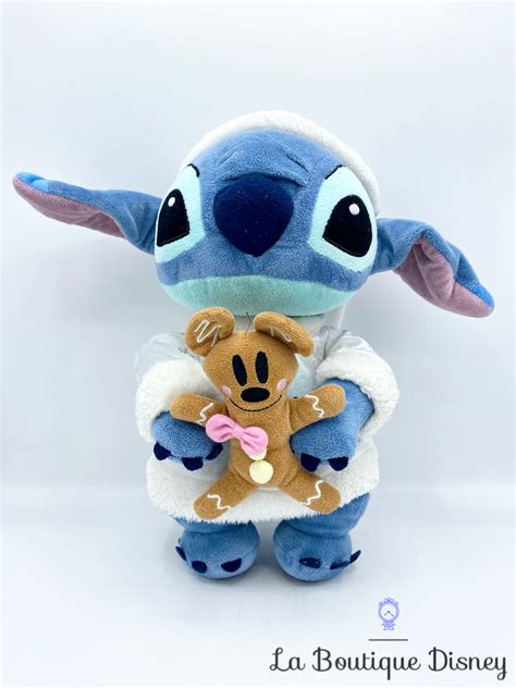 Peluche Stitch Noël Pain d épice Disneyland Paris Disney monstre bleu