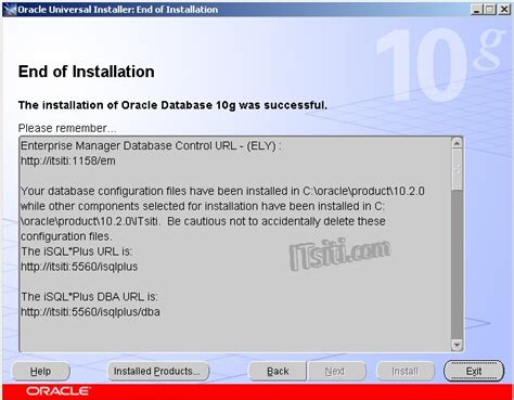 Oracle 10g Installation Steps