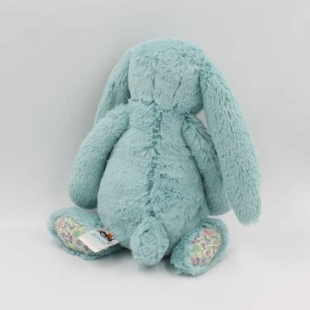 Doudou Peluche Lapin Bleu Fleurs Liberty Jellycat