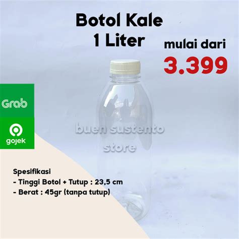 Jual Botol Kale Ml Liter Botol Plastik Botol Kopi Grab Gojek