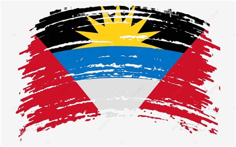 Ilustración Vectorial De La Bandera De Antigua Y Barbuda Con Trazo De