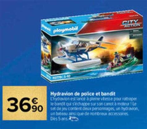 Promo Hydravion De Police Et Bandit Playmobil Chez Carrefour Market