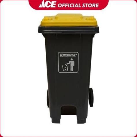 Jual Ace Krisbow Ltr Tempat Sampah Plastik Outdoor Abu Abu