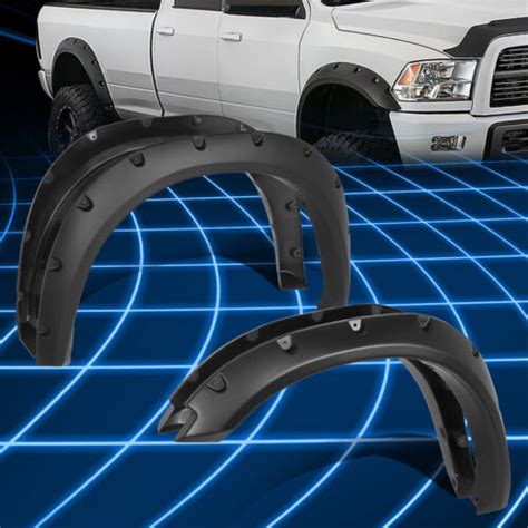 For 09 18 Dodge Ram 1500 Fleetside Pocket Rivet Wheel Cover Fender Flares Cover Ebay