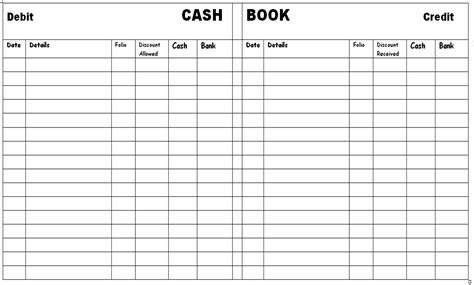 Free Cash Book Template Printable Free Printable A To Z