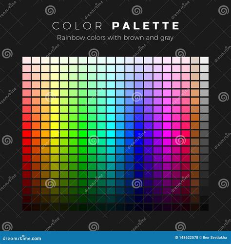 Colorful Palette Full Spectrum Of Colors With Brown And Gray Shades